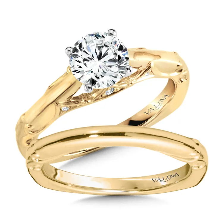 Diamond Solitaire Engagement Ring w/ Stylized Ungergallery