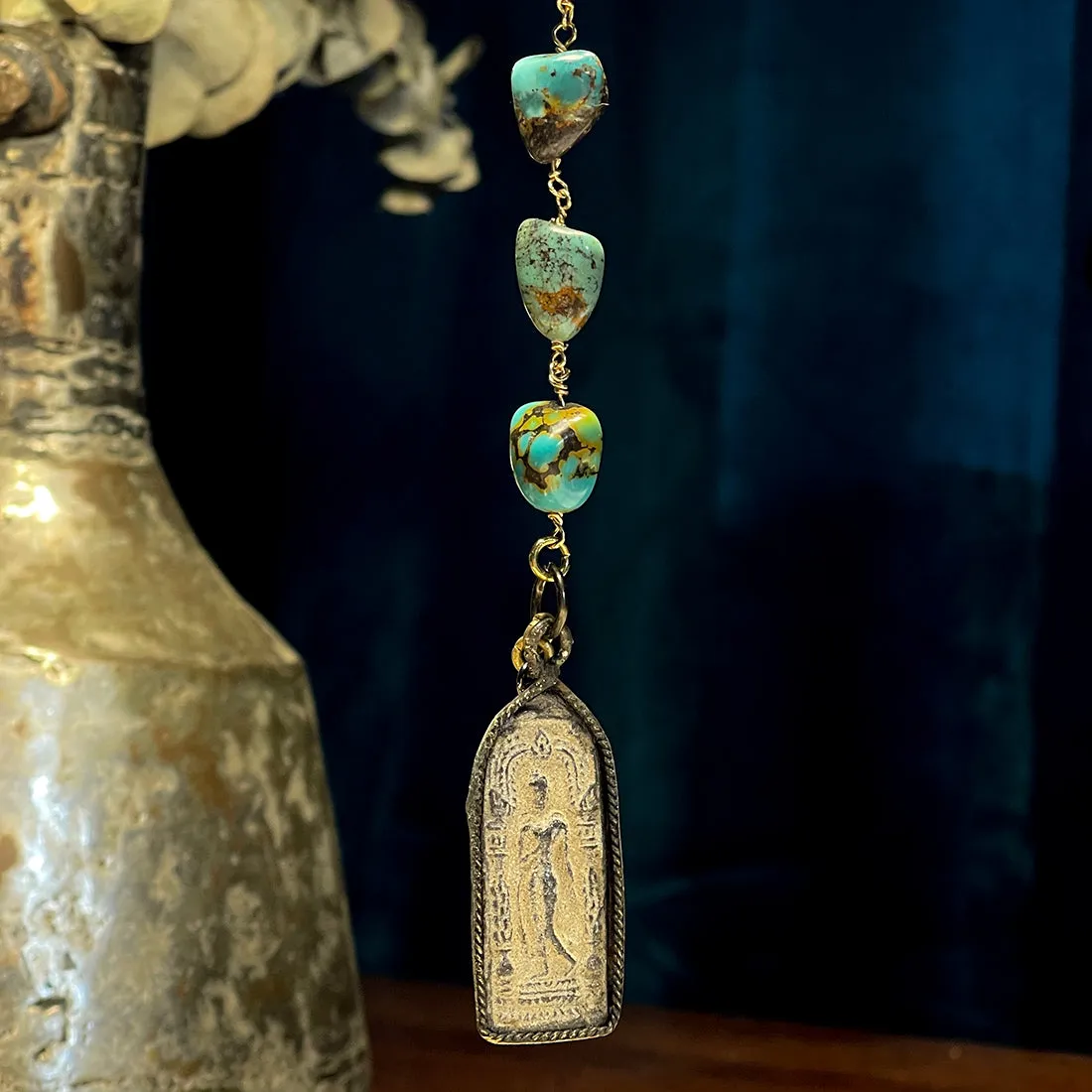 EAGLE Turquoise and Buddha Toggle Necklace