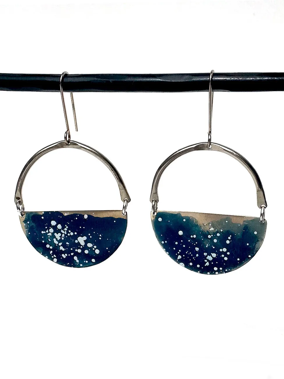 Earrings Half Moon Alpaca Galaxy