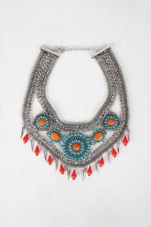 Edgy Tribal Statement Necklace