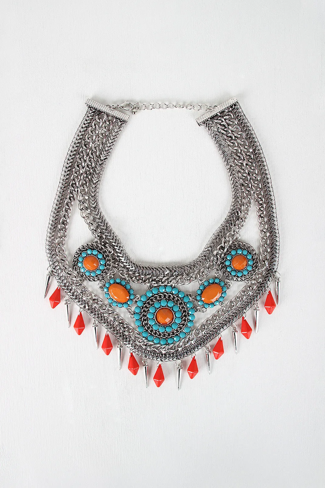 Edgy Tribal Statement Necklace