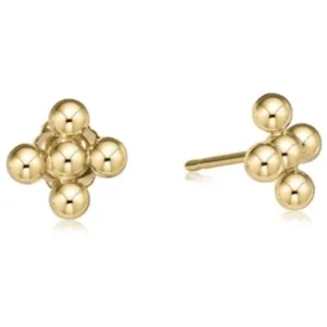 Enewton - Classic Beaded Signature Cross Stud - 3mm Bead Gold