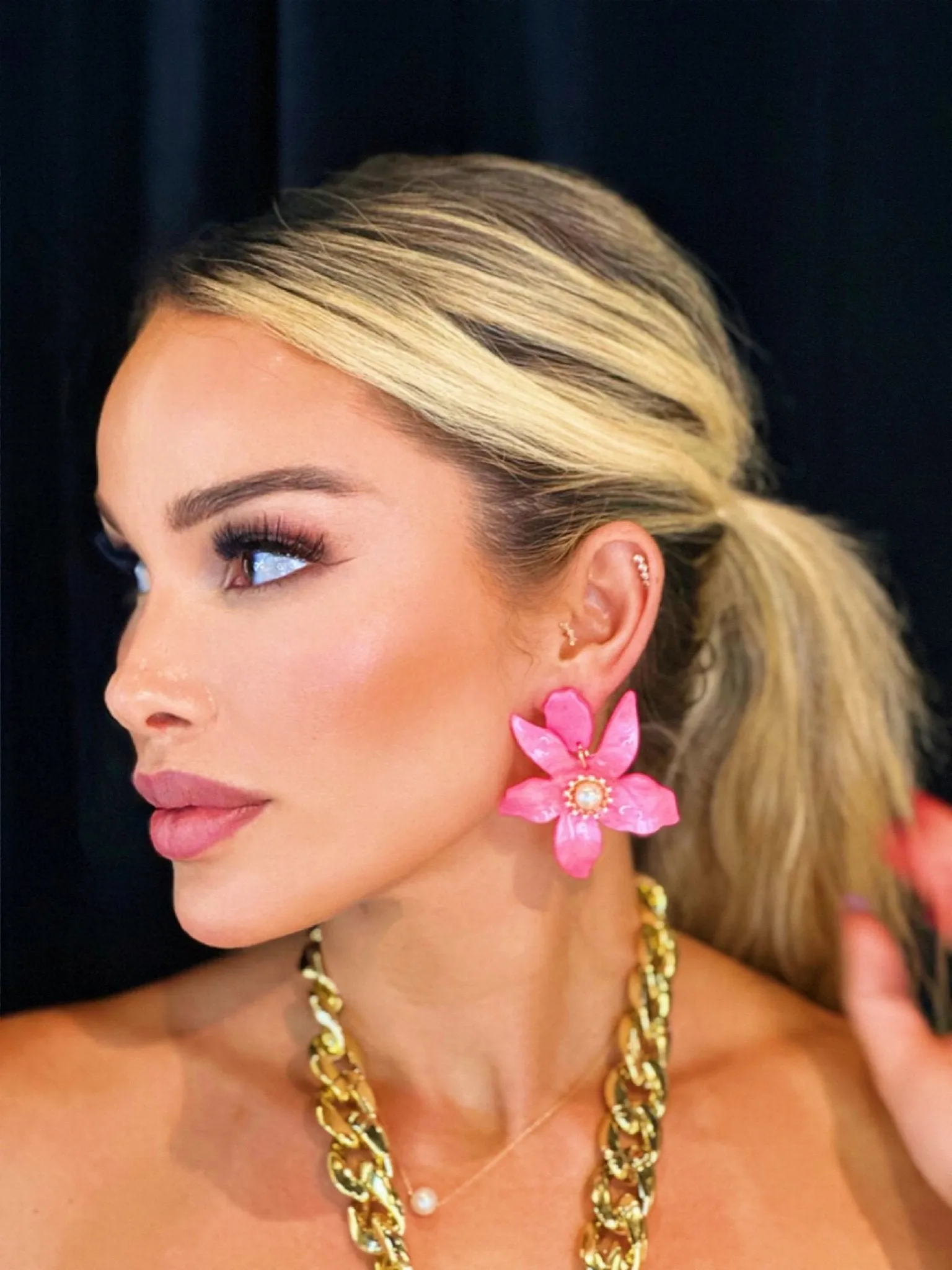 Flower Baby Earrings (Pink)