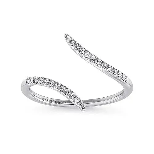 Gabriel & Co. White Gold Bypass Open Diamond Ring