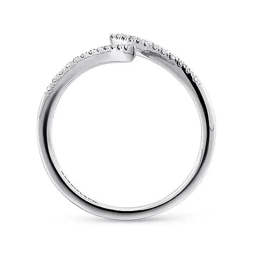 Gabriel & Co. White Gold Bypass Open Diamond Ring