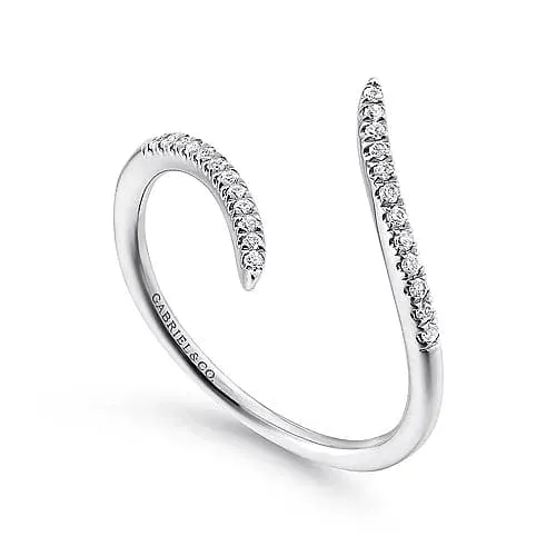 Gabriel & Co. White Gold Bypass Open Diamond Ring