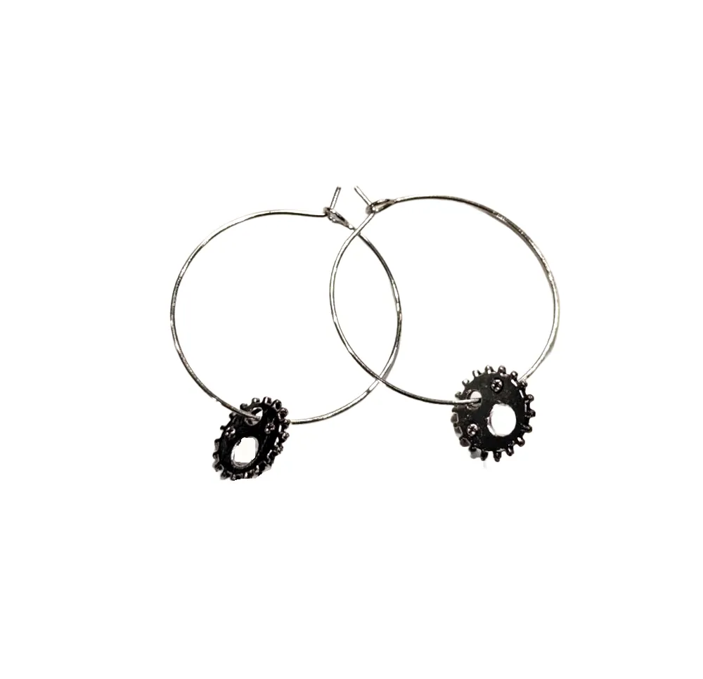 Gear Hoop Earrings