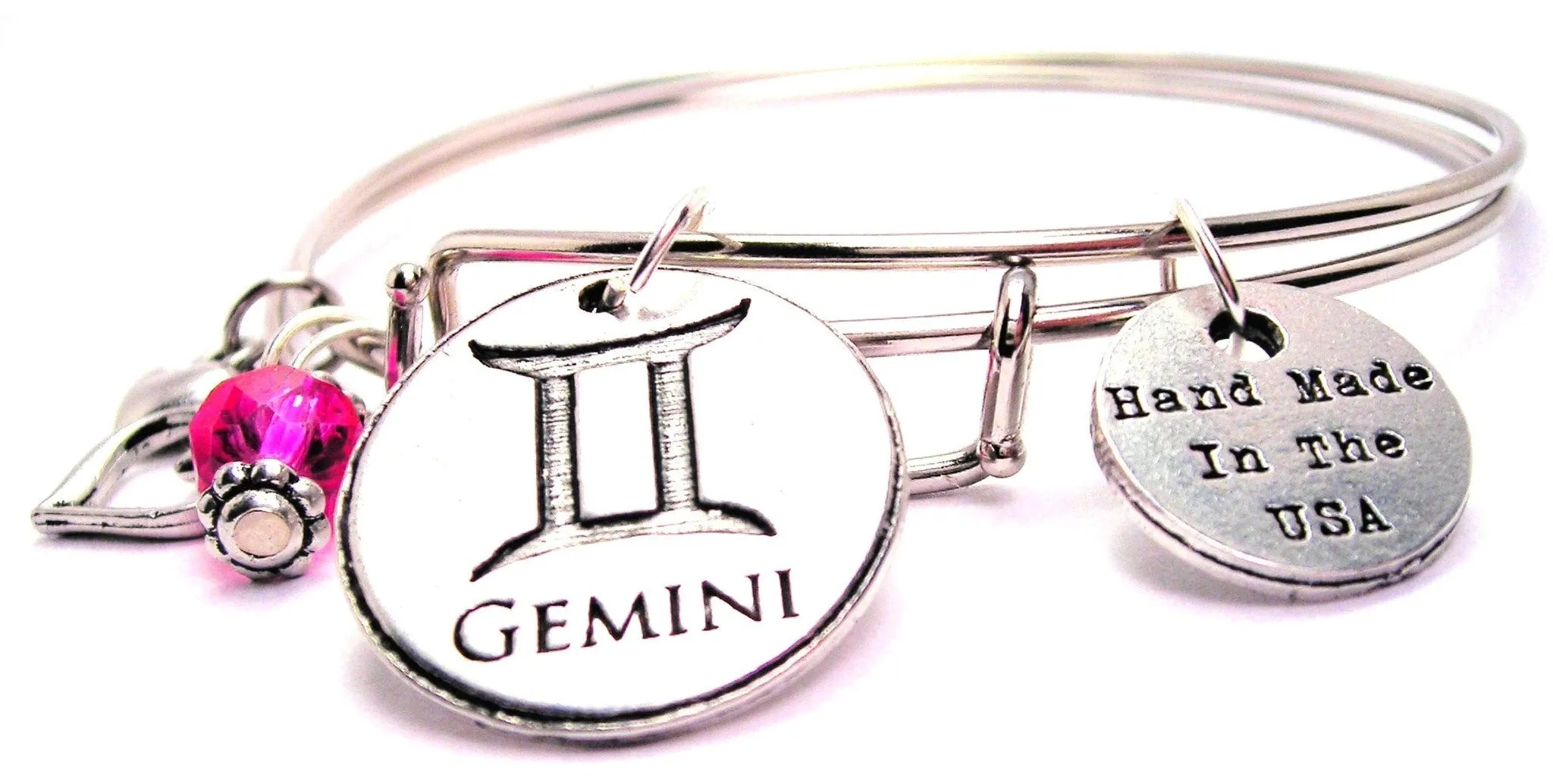 Gemini Circle Expandable Bangle Bracelet Set