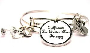 Girlfriends Are Better Than Therapy Expandable Bangle Bracelet Set