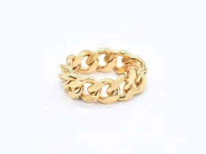 Gold Chain Ring - Chunky Gold Ring - Modern Chain Ring