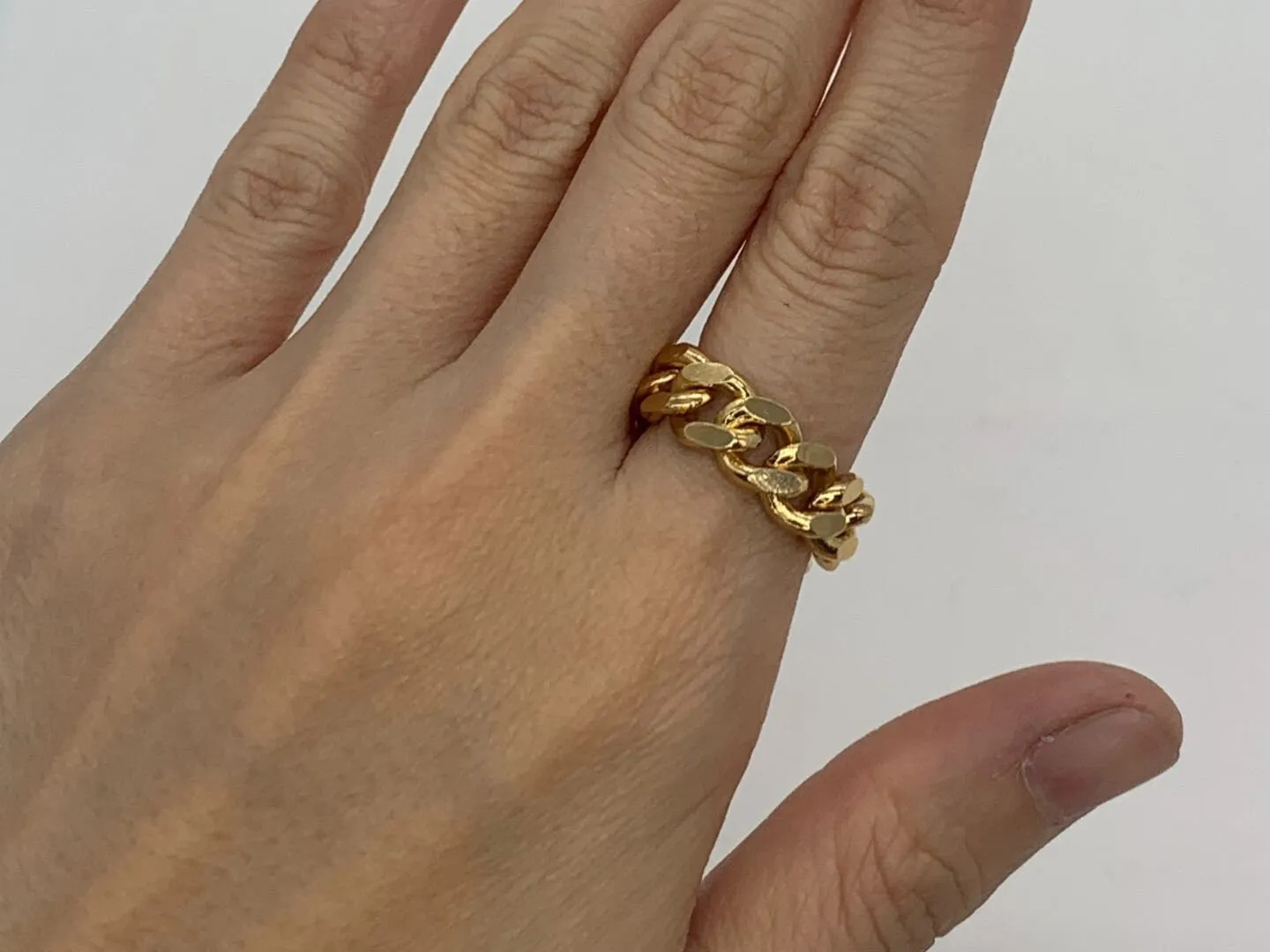 Gold Chain Ring - Chunky Gold Ring - Modern Chain Ring