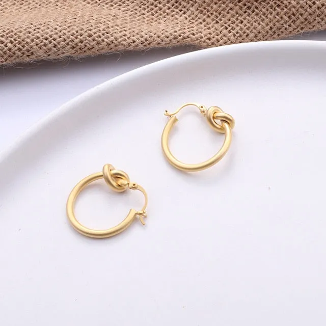 Gold Color Stud Earring Simple Geometric Earnings