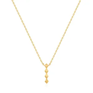 Gold Spike Drop Necklace