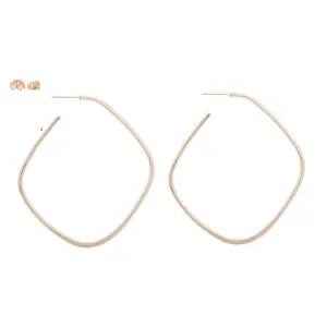 Gold Square Hoop Earrings