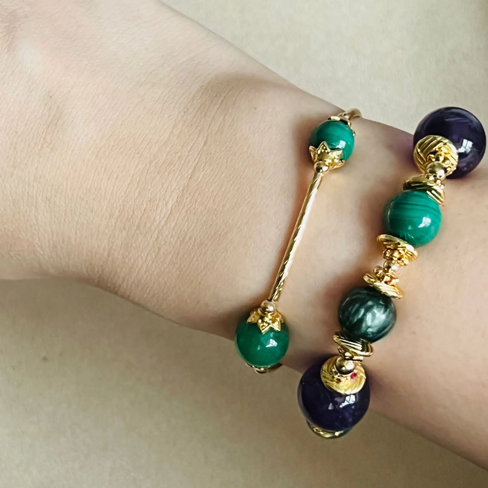 Green Aventurine & Malachite La Grace Bracelet