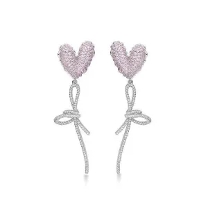 Heart Bow Tie Earrings