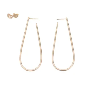 Large Gold U Shaped Post Earrings