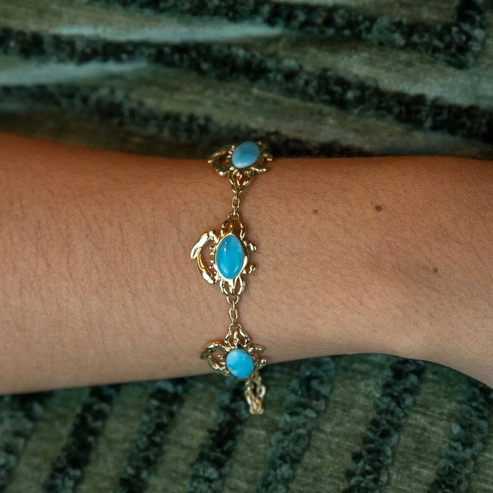 Larimar Atlantic Blue Crab Bracelet