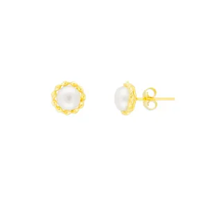 MARGAUX PEARL STUDS GOLD