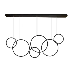 Modern Chandelier LED Light Linear Suspension 6 Ring