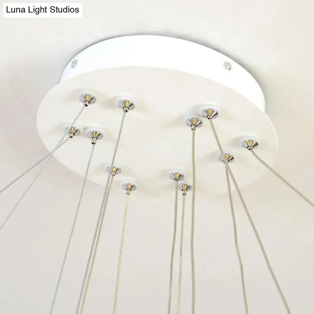 Modern Chandelier with Acrylic Shade - Contemporary Pendant Light, Warm/White Illumination