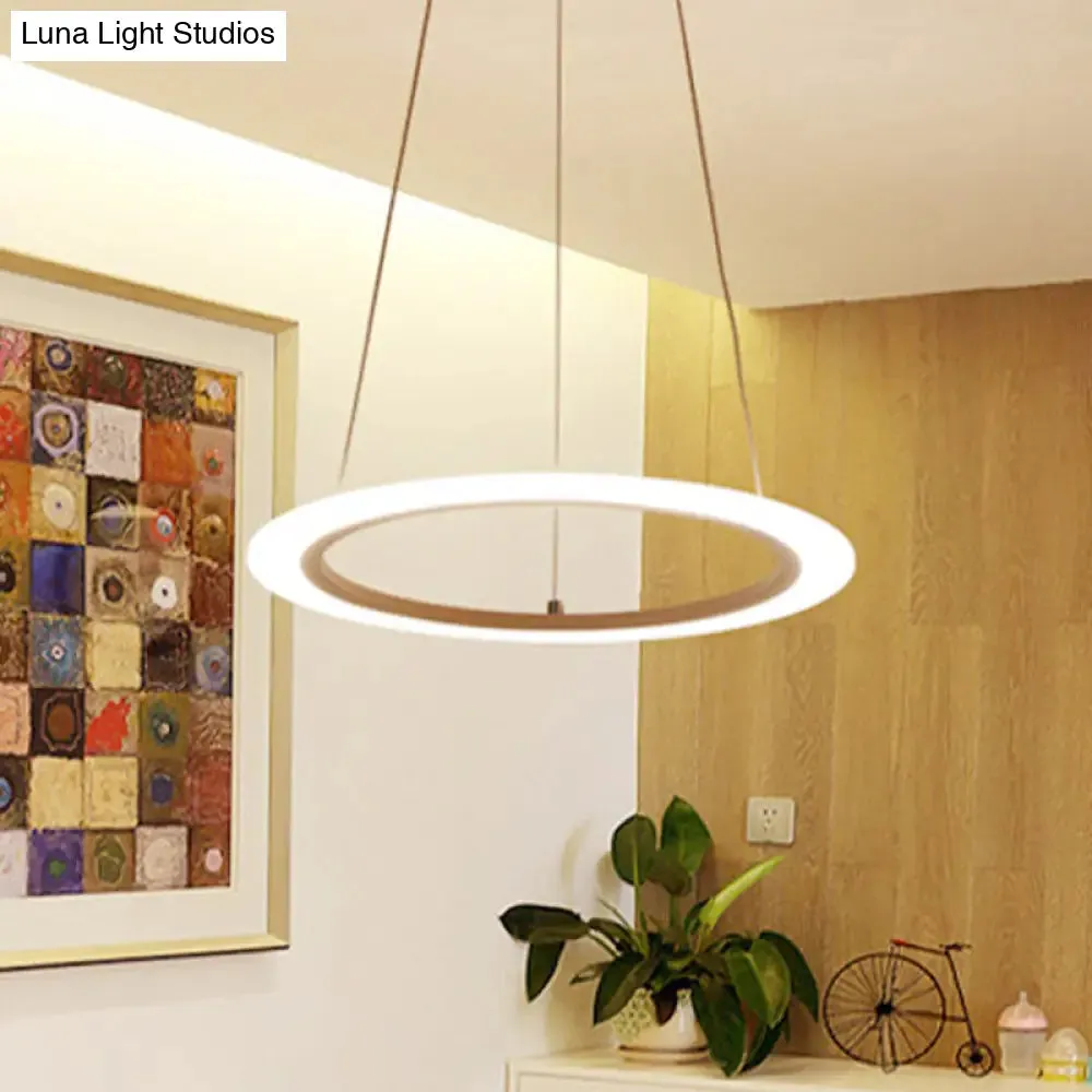 Modern Chandelier with Acrylic Shade - Contemporary Pendant Light, Warm/White Illumination