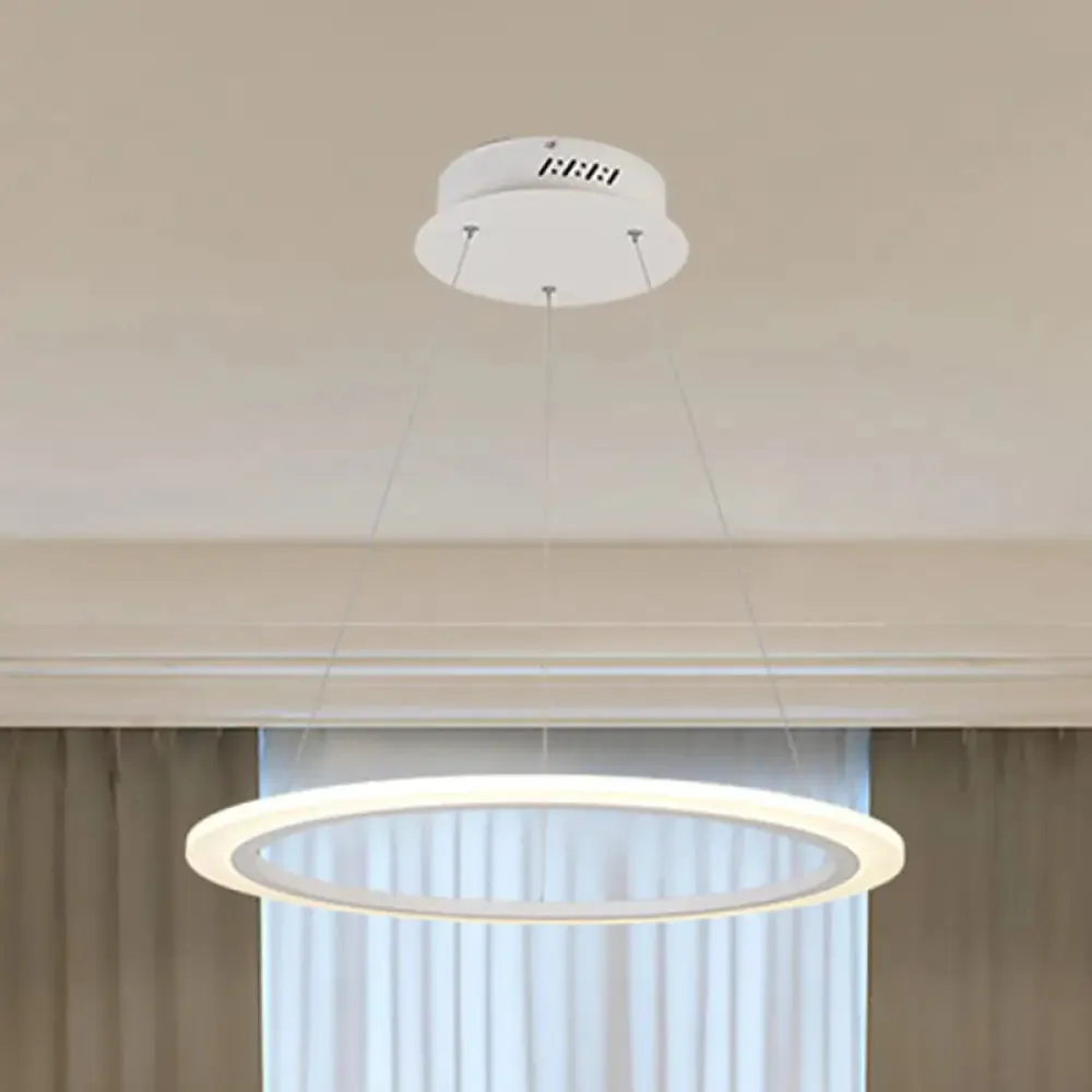 Modern Chandelier with Acrylic Shade - Contemporary Pendant Light, Warm/White Illumination