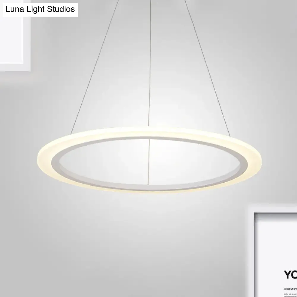 Modern Chandelier with Acrylic Shade - Contemporary Pendant Light, Warm/White Illumination