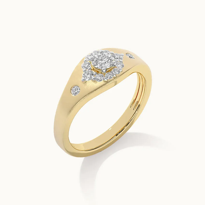 Modern Diamond Signet Ring