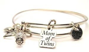 Mom Of Twins Expandable Bangle Bracelet Set