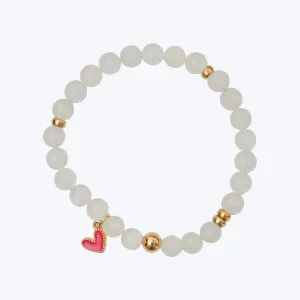 Moonstone Pink Heart Bracelet