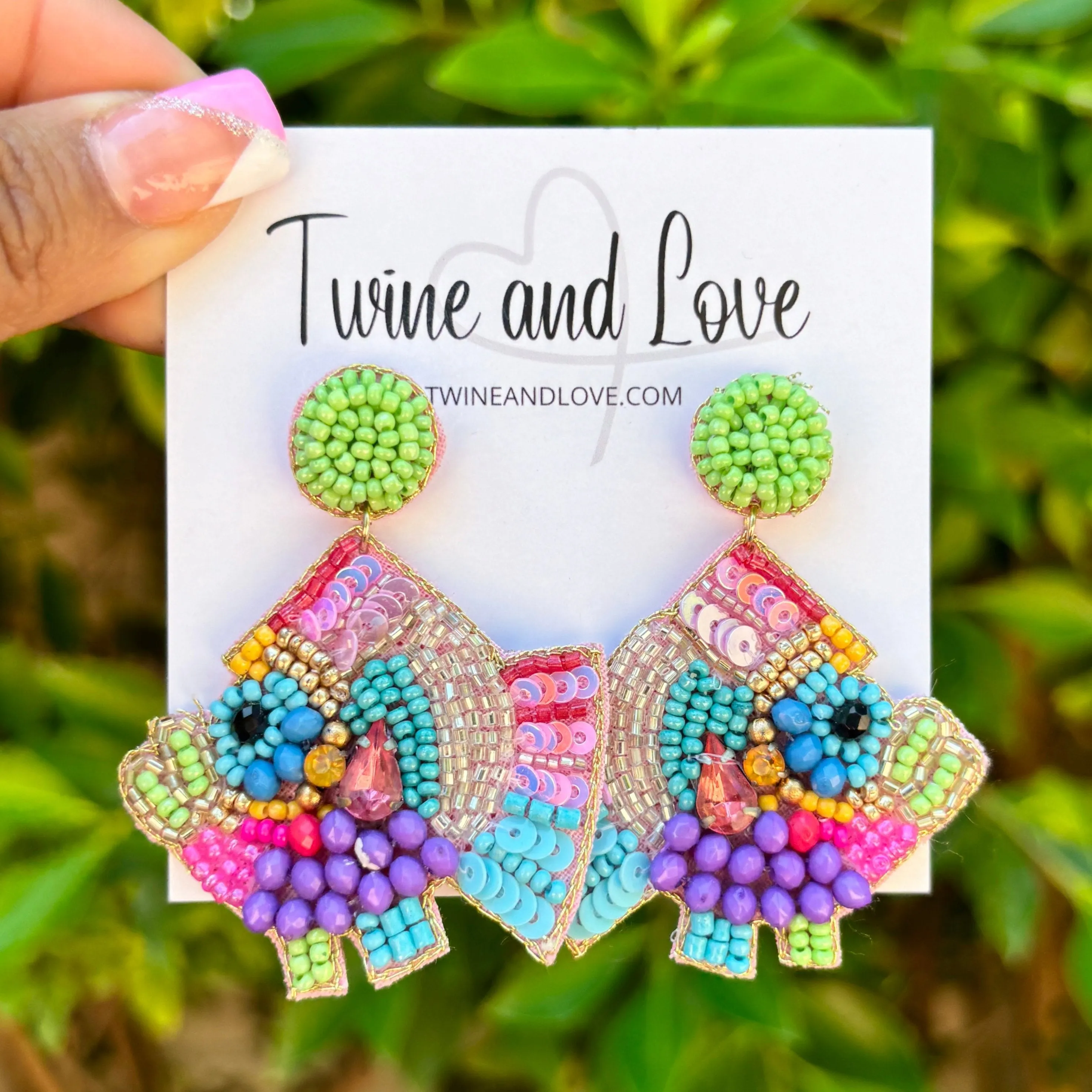 Multicolor Fish Beaded Earrings