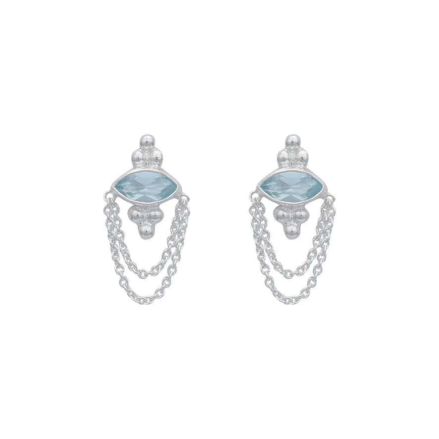 Natalia Sterling Silver Blue Topaz Earrings