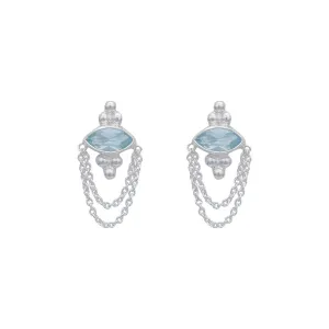 Natalia Sterling Silver Blue Topaz Earrings