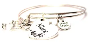 Niece Heart Expandable Bangle Bracelet Set