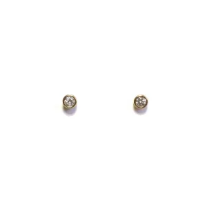 One Cubic Zirconia Stud Earrings