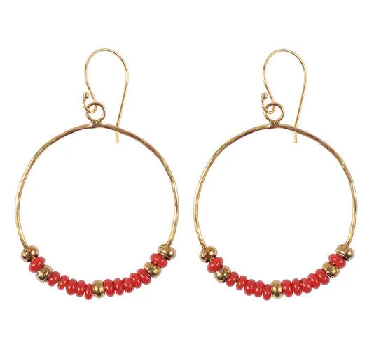 Orange Hippy Chic Earrings