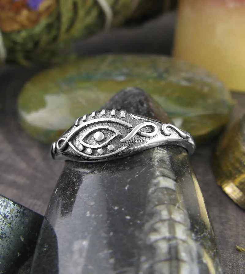 Oxidized Evil Eye Ring