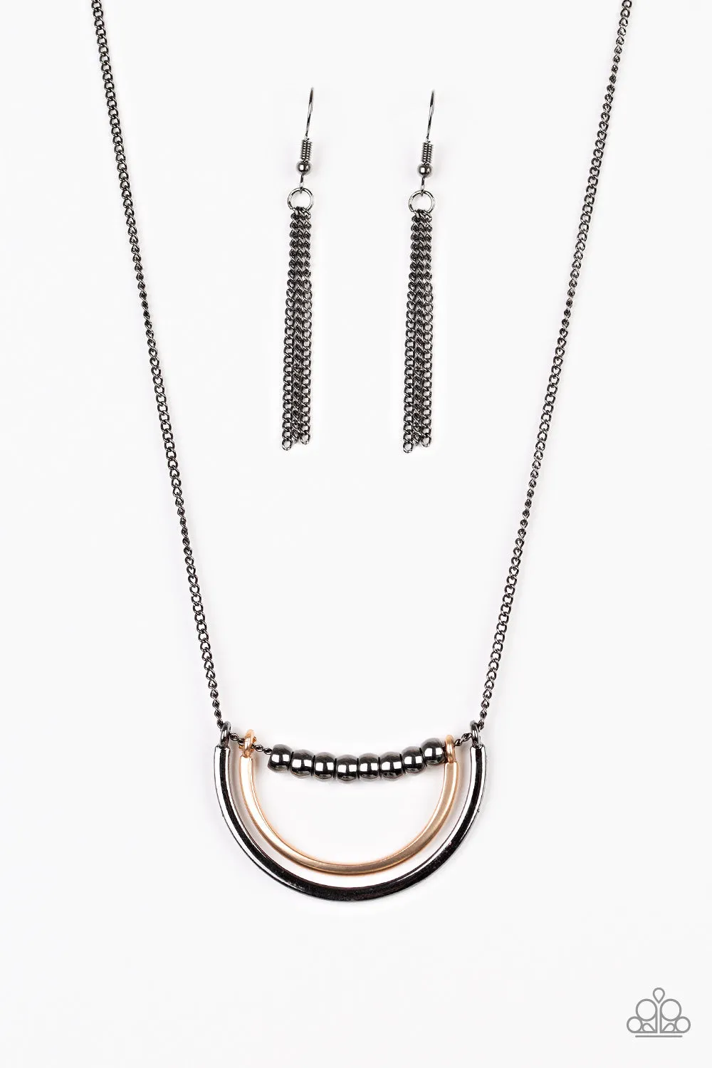 PAPARAZZI Artificial Arches - Black 715 NECKLACE