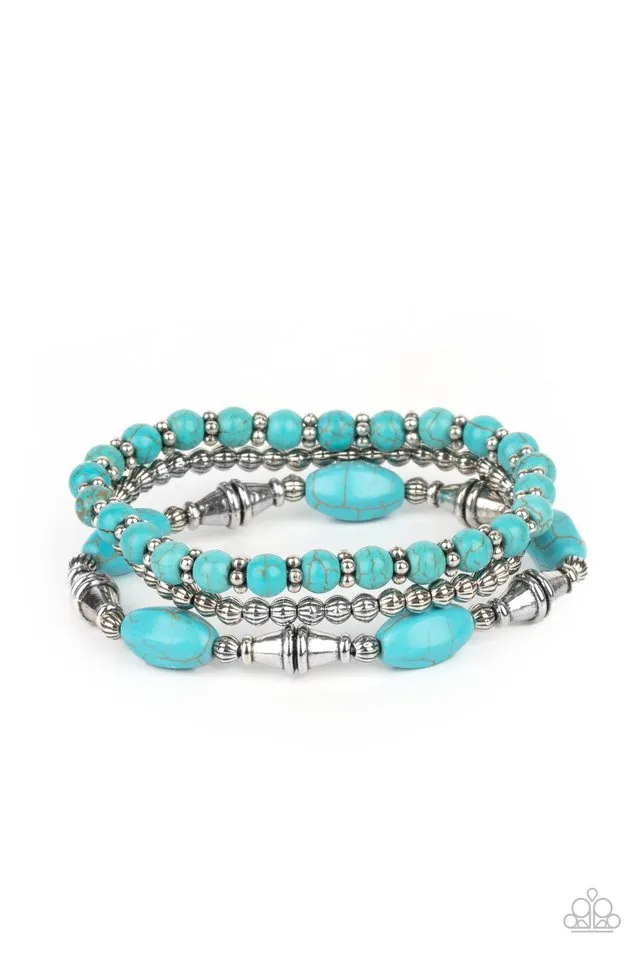 Paparazzi Bracelet ~ Sahara Sanctuary - Blue