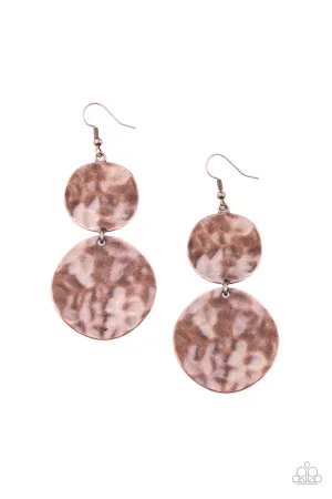 Paparazzi Earring ~ HARDWARE-Headed - Copper