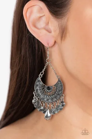 Paparazzi Earring ~ Lunar Allure - Black