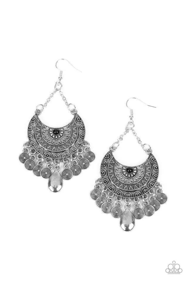 Paparazzi Earring ~ Lunar Allure - Black