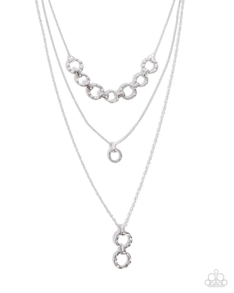 Paparazzi Necklace ~ Dotted Demeanor - Silver