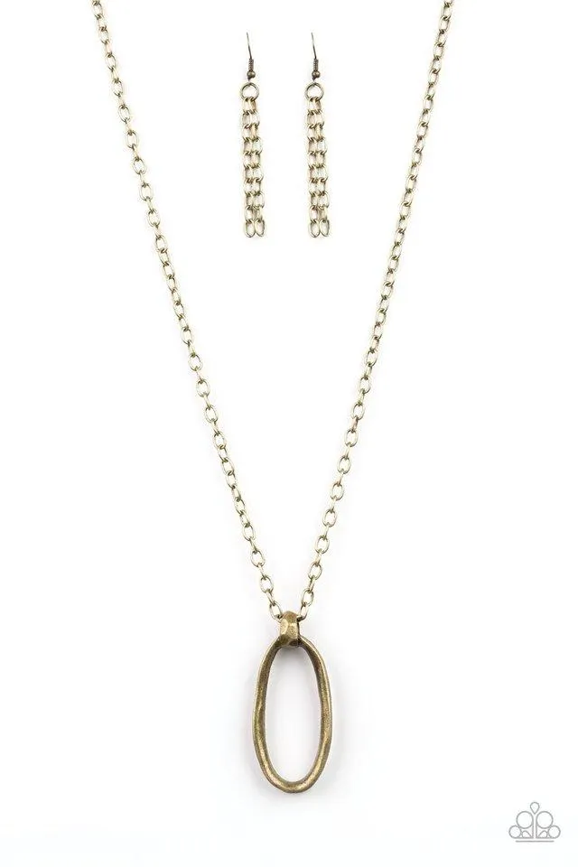 Paparazzi Necklace ~ Grit Girl - Brass