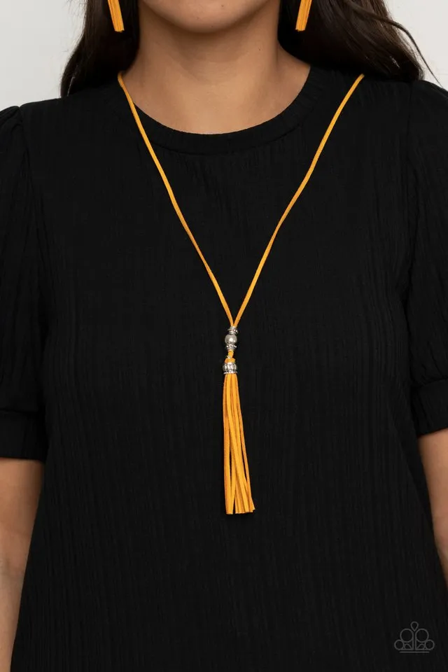 Paparazzi Necklace ~ Hold My Tassel - Yellow