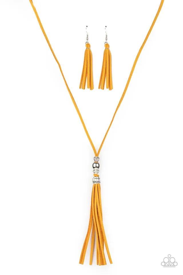 Paparazzi Necklace ~ Hold My Tassel - Yellow