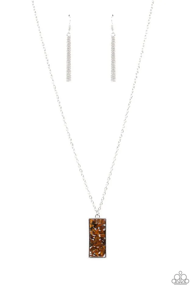 Paparazzi Necklace ~ Retro Rock Collection - Brown