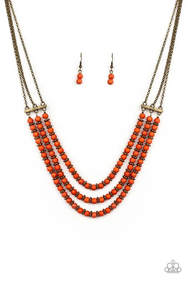 Paparazzi Necklace ~ Terra Trails - Orange