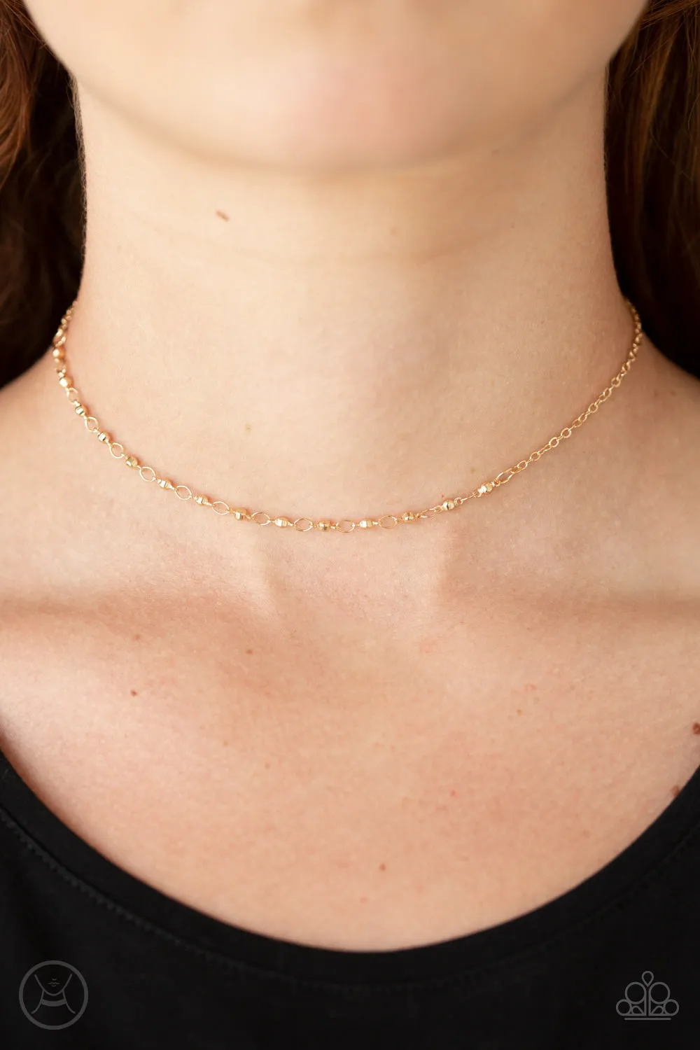 PAPARAZZI Take A Risk - Gold Choker Necklace